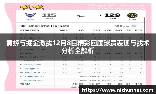 黄蜂与掘金激战12月8日精彩回顾球员表现与战术分析全解析